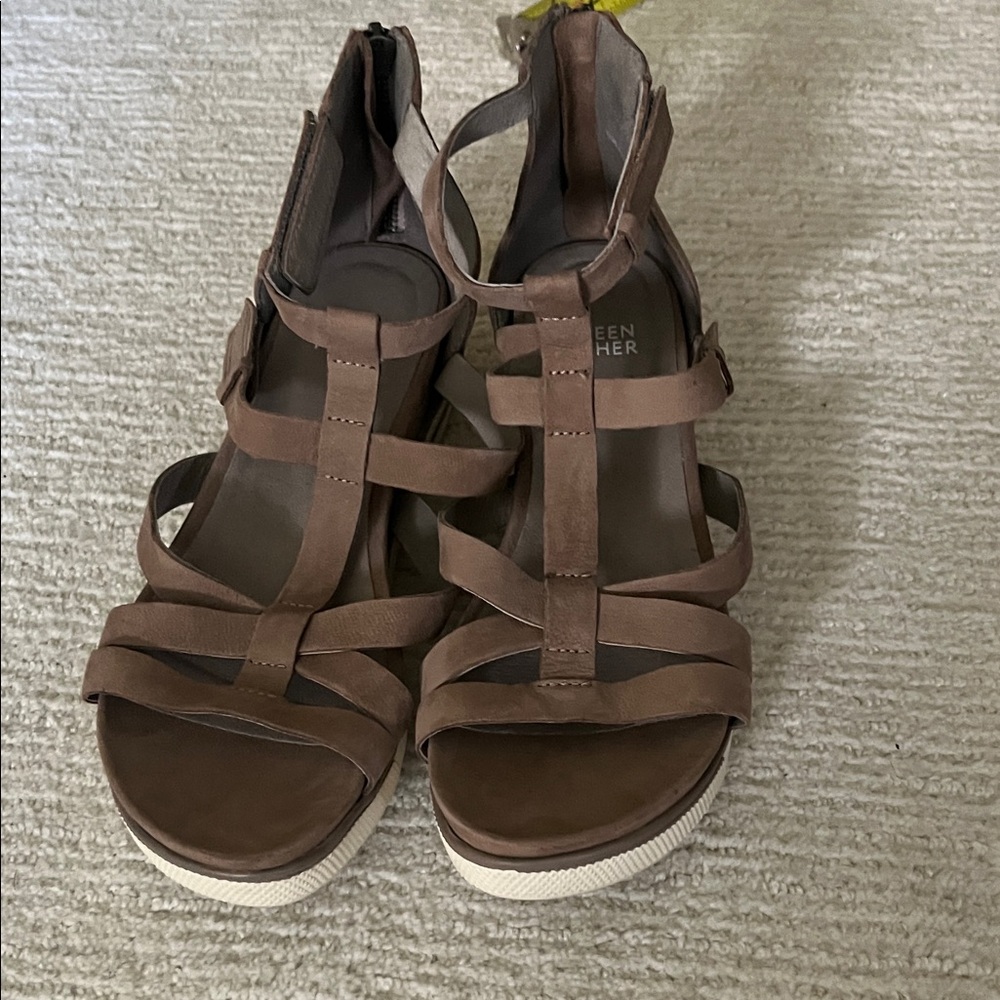 Eileen Fisher Suede Taupe Sandals